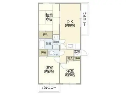 アービスFW(3DK/2階)の間取り写真