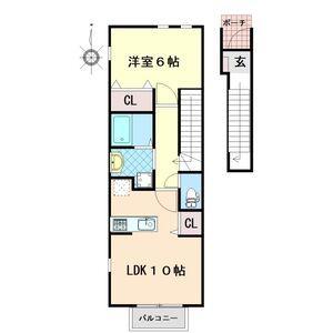 フォーリスト清水(1LDK/2階)の間取り写真