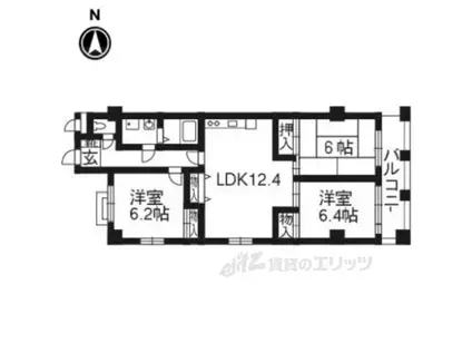 サンロータス池治(3LDK/2階)の間取り写真