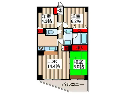 サンクレスト浦和(3LDK/2階)の間取り写真