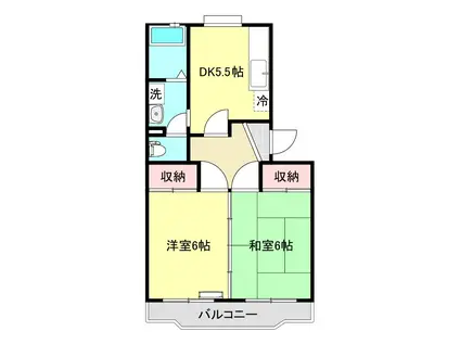 エイペックスI(2DK/2階)の間取り写真