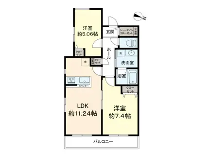  グリーンリーフ明大前(2LDK/3階)の間取り写真