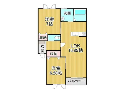 TORRENT(2LDK/3階)の間取り写真