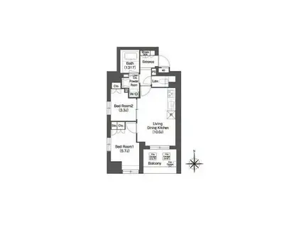 コンフォリア森下サウス(2LDK/3階)の間取り写真