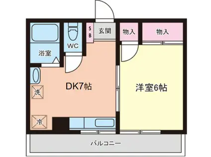 サンハイツ高橋(1DK/2階)の間取り写真