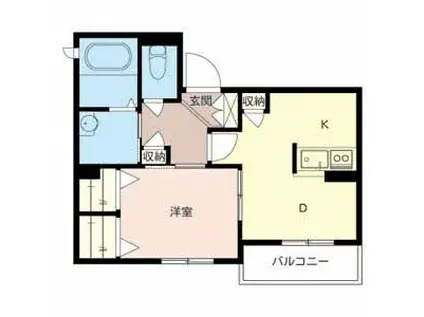 スクエアコート(1LDK/2階)の間取り写真