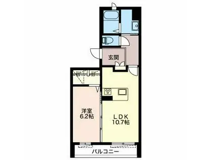 クレアールK(1LDK/2階)の間取り写真