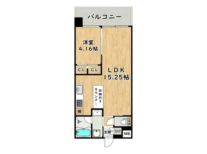 プレジオ御幣島ASIAN(1LDK/9階)の間取り写真