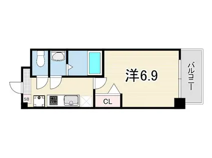 アドバンス神戸レイソレ(1K/9階)の間取り写真
