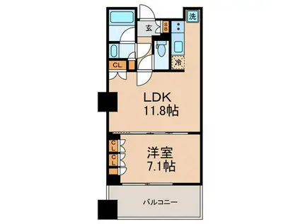 コンフォリア東池袋ウエスト(1LDK/11階)の間取り写真