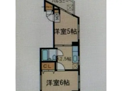 ワールドパレス北品川(2K/5階)の間取り写真