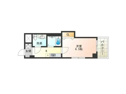 ヴィラナリー西九条(1K/3階)の間取り写真