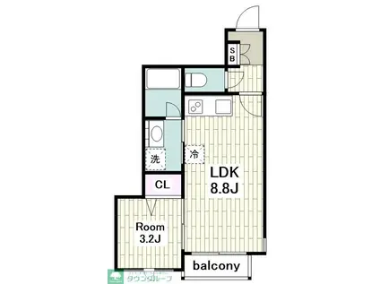 MAHALO北台(1LDK/1階)の間取り写真
