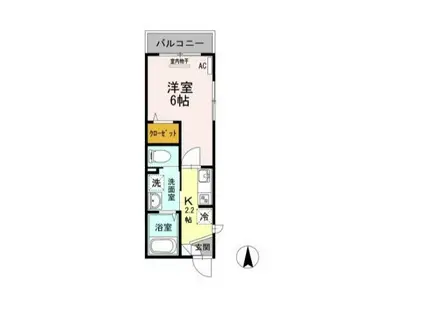 ウィステリア世田谷代田(1K/2階)の間取り写真