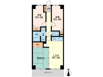 ミアカーサ希望ヶ丘(3LDK/3階)の間取り写真