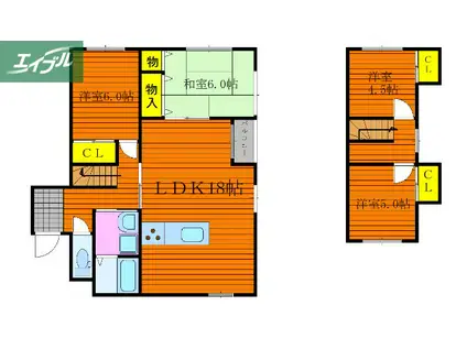 エルハウス(4LDK/2階)の間取り写真