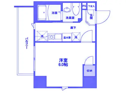 アクシーズグランデ浦和東仲町S(1K/3階)の間取り写真