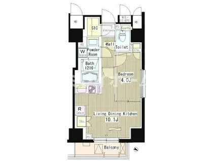 マスターズコート北品川(1LDK/9階)の間取り写真