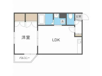 スノーク山の手(1LDK/2階)の間取り写真