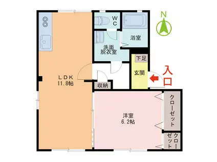 MAISON LEST(1LDK/1階)の間取り写真