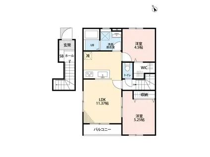 リーブルファイン久喜南(2LDK/2階)の間取り写真