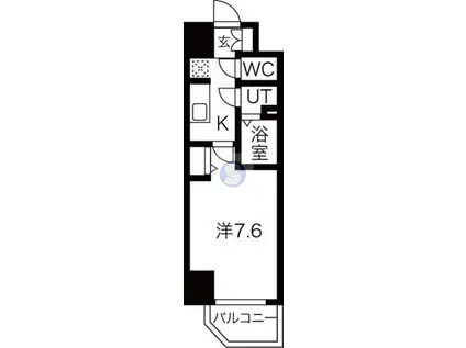 LALA PLACE難波ガルテン(1K/11階)の間取り写真