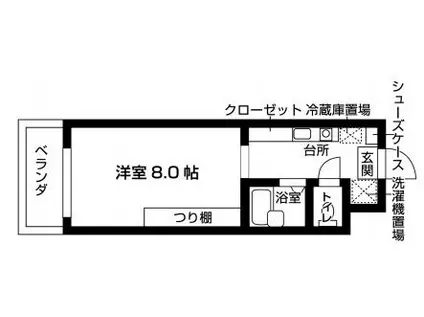 メゾンチェリーフィールドII(1K/2階)の間取り写真