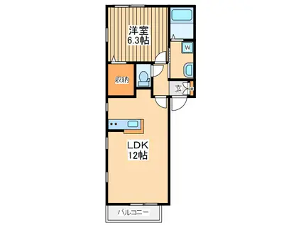 マトリカリア(1LDK/1階)の間取り写真