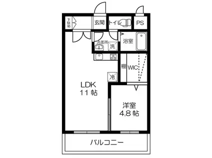 ナチュールガーデン(1LDK/1階)の間取り写真