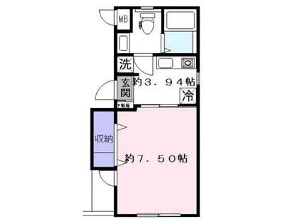 MANCYS恵比寿(1K/4階)の間取り写真