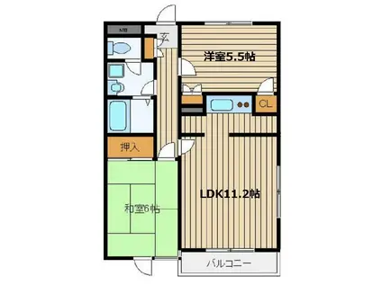 リバーパーク21(2LDK/2階)の間取り写真