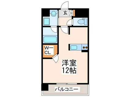 マーベラス南熊本(ワンルーム/6階)の間取り写真