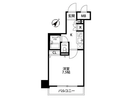 プレール日本橋弐番館(1K/5階)の間取り写真