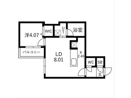 ガーディアン本郷通(1LDK/2階)の間取り写真