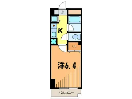 YKハイツ西明石(1K/4階)の間取り写真