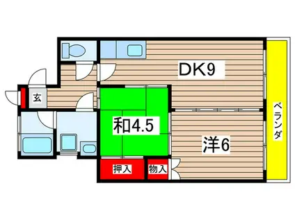 坂田ビル(2DK/6階)の間取り写真
