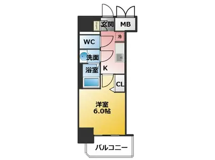 アドバンス名古屋シュテルン(1K/2階)の間取り写真