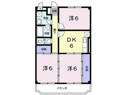 メゾンサワダ(3DK/3階)の間取り写真