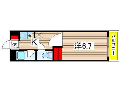 ヒルズビルスタジオ(1K/1階)の間取り写真