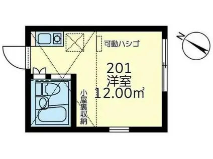 ユナイト藤棚エミール・フランソワ(ワンルーム/2階)の間取り写真