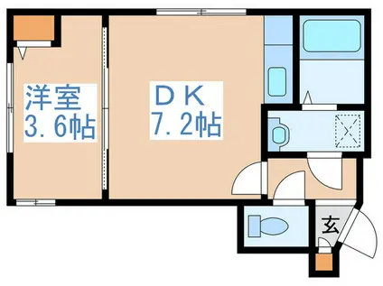 グラーサ美園(1DK/3階)の間取り写真