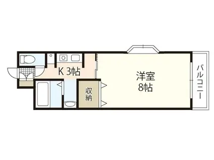 リバーサイド豊栄(1K/4階)の間取り写真