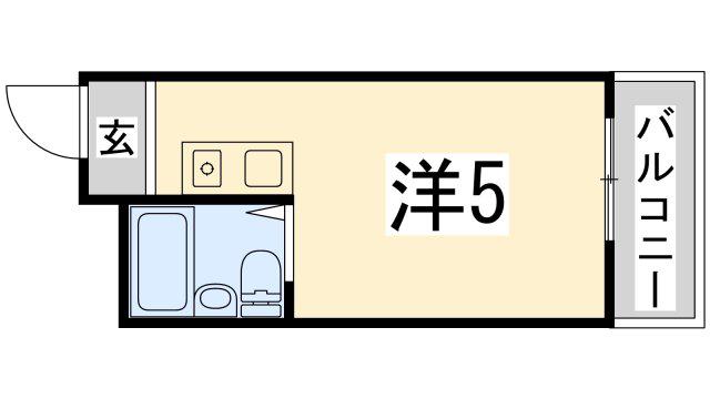 しらさぎメモリアル(ワンルーム/2階)の間取り写真