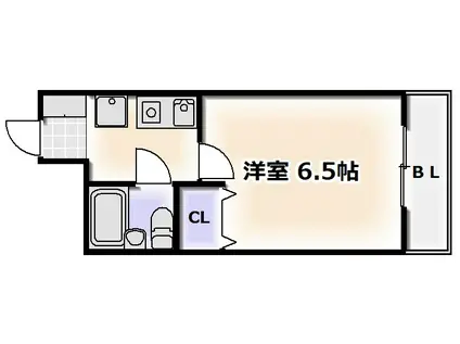 エスリード難波(1K/10階)の間取り写真