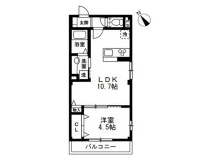 江東区古石場1丁目(1LDK/2階)の間取り写真