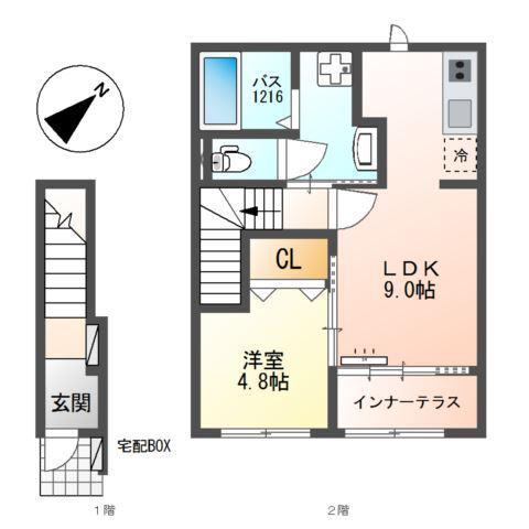 CASA FELICE 深川(1LDK/2階)の間取り写真
