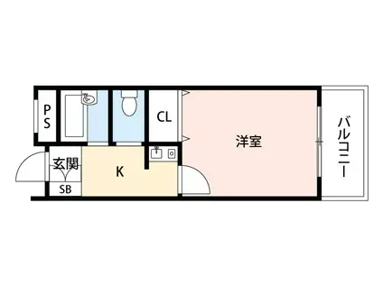 サンピア南茨木(1K/1階)の間取り写真