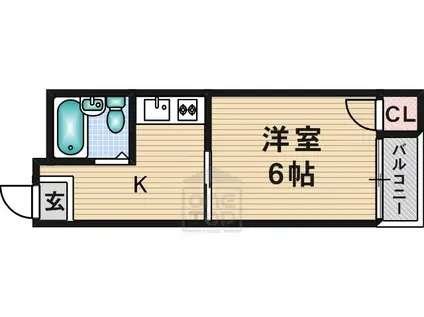 メゾンルミナス(1K/2階)の間取り写真