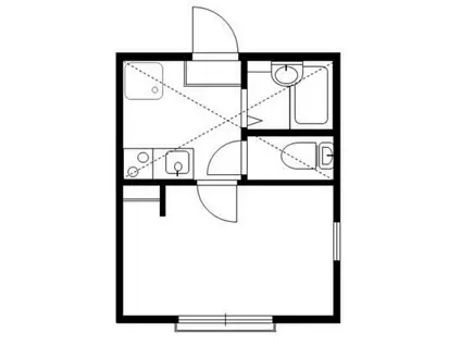 リーヴェルポート横浜三ツ沢3(1K/2階)の間取り写真