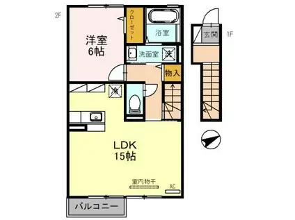 パルコマーレ本郷(1LDK/2階)の間取り写真